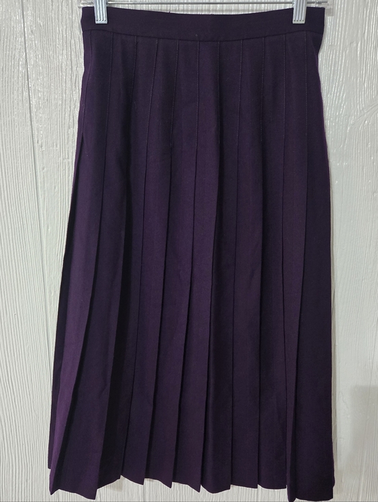 Talbots Dresses & Skirts - VTG Talbots 100% Wool Tartan Wrap Skirt 8P Purple Pleated USA Heritage Preppy